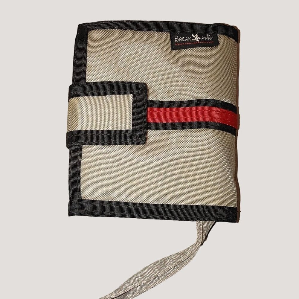 Boyt Break Away Bi Fold Wallet Wristlet Strap Coin Pocket Vintage Brown Red